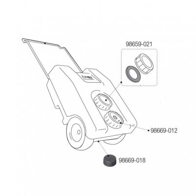 Ritning för lock till Fiamma spillvattentank 23 liter.
