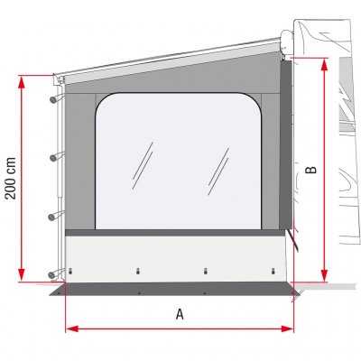 Fiamma Caravanstore/F35 Sidovägg 225 cm
