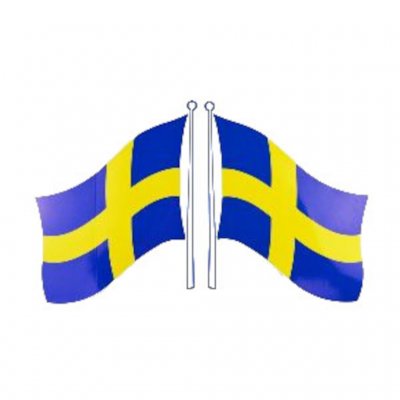 Självhäftande Flaggdekal Sverige 12 x 8 cm
