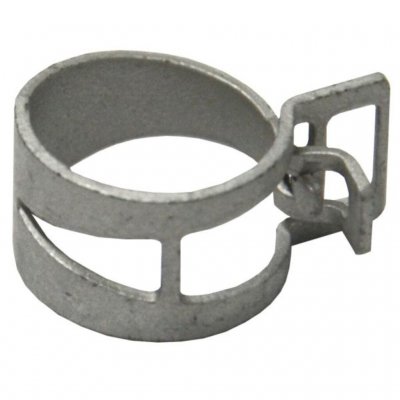 Förspänd fjäderbandklämma för vattenledningar i husvagn och husbil.