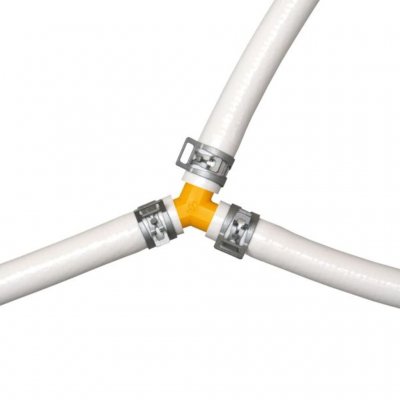 Fjäderklämma för att koppla vattenledningar i husvagn och husbil.