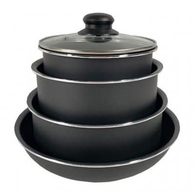 Köksutrustningen kan packas inuti varandra för att få en liten packstorlek