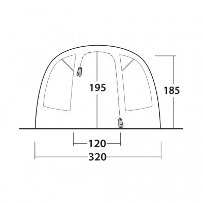 Dörrskiss för familjetältet Outwell Ohio 5 TC