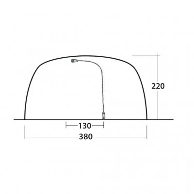 Dörröppning fram på Lawndale 6 familjetält.