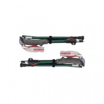 Packvänlig vandringsstav från Robens med ergonomiskt EVA-handtag och snabbjustering på längden.