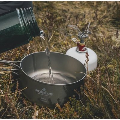Robens Fire Midge Gaskök i titan som monteras direkt på gasolflaskan.
