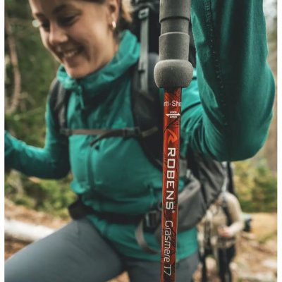 Teleskopiska vandringsstavar i aluminium med fjädring (antishocksystem)