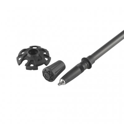 Stavarna har utbytbara spetsar för att passa olika terräng.