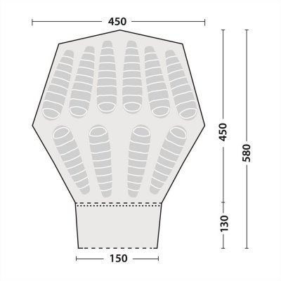 Planlösning för Robens Kiowa Tipitält.