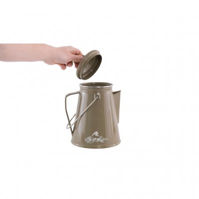 Kaffekanna med lock i emalj