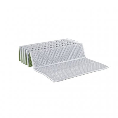 Tack vare mönstret i liggunderlaget får sovsäckens isolering utrymme att expandera vilket ger en bättre isolering.