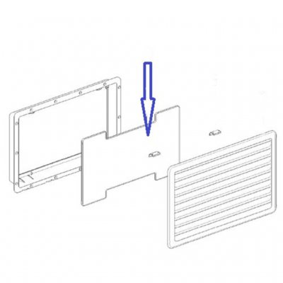Placeras mellan galler och ventil.