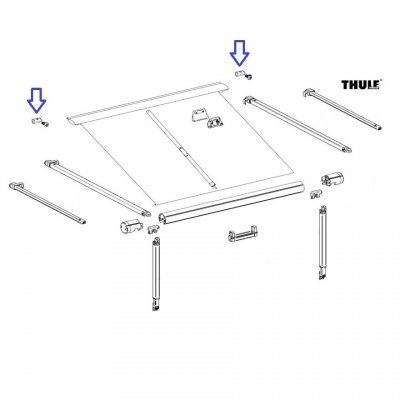 Stoppskruvarna som håller markisen på plats på husvagnen.