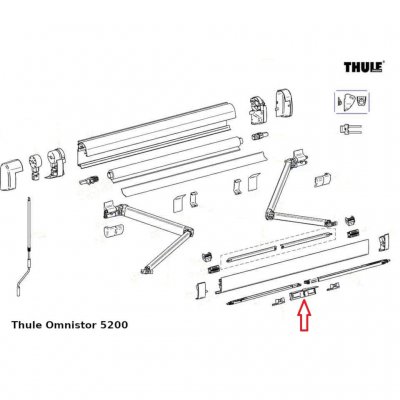 Fästet sitter fram i markisfronten.