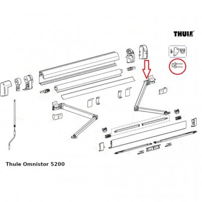 Gångjärnet för armen på markisen
