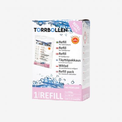 Refill 1-pack som används tillsammans med Torrbollen Original Fuktslukare.